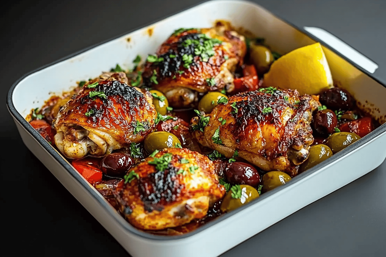 Harissa Chicken with Olives Recipe