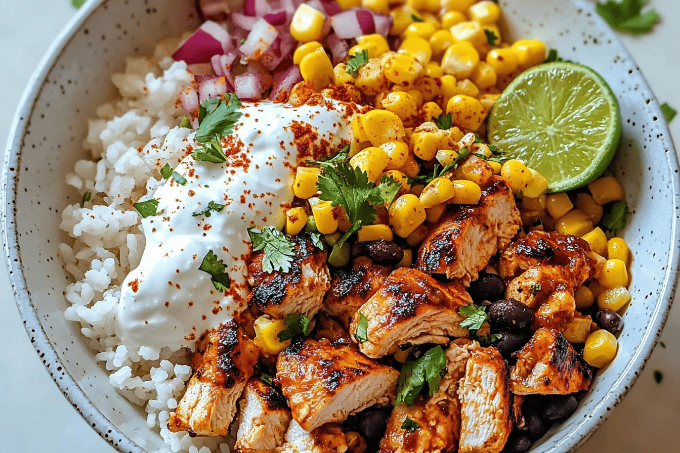 Street Corn Chicken Rice Bowl Recipe