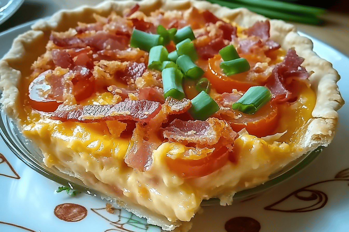 Turkey Bacon Onion Tomato Pie Recipe