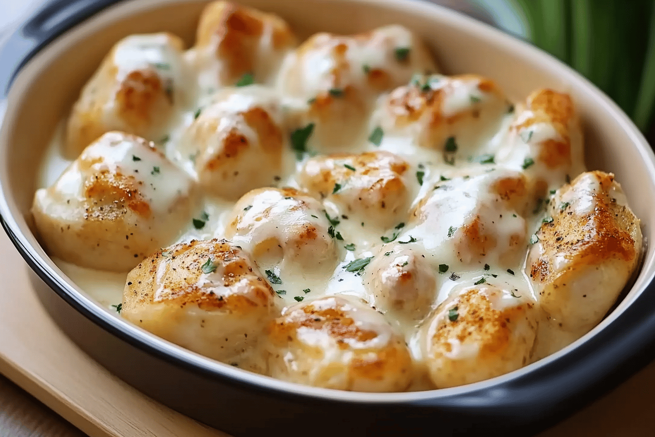 Creamy Garlic Cheesy Chicken with Potatoes