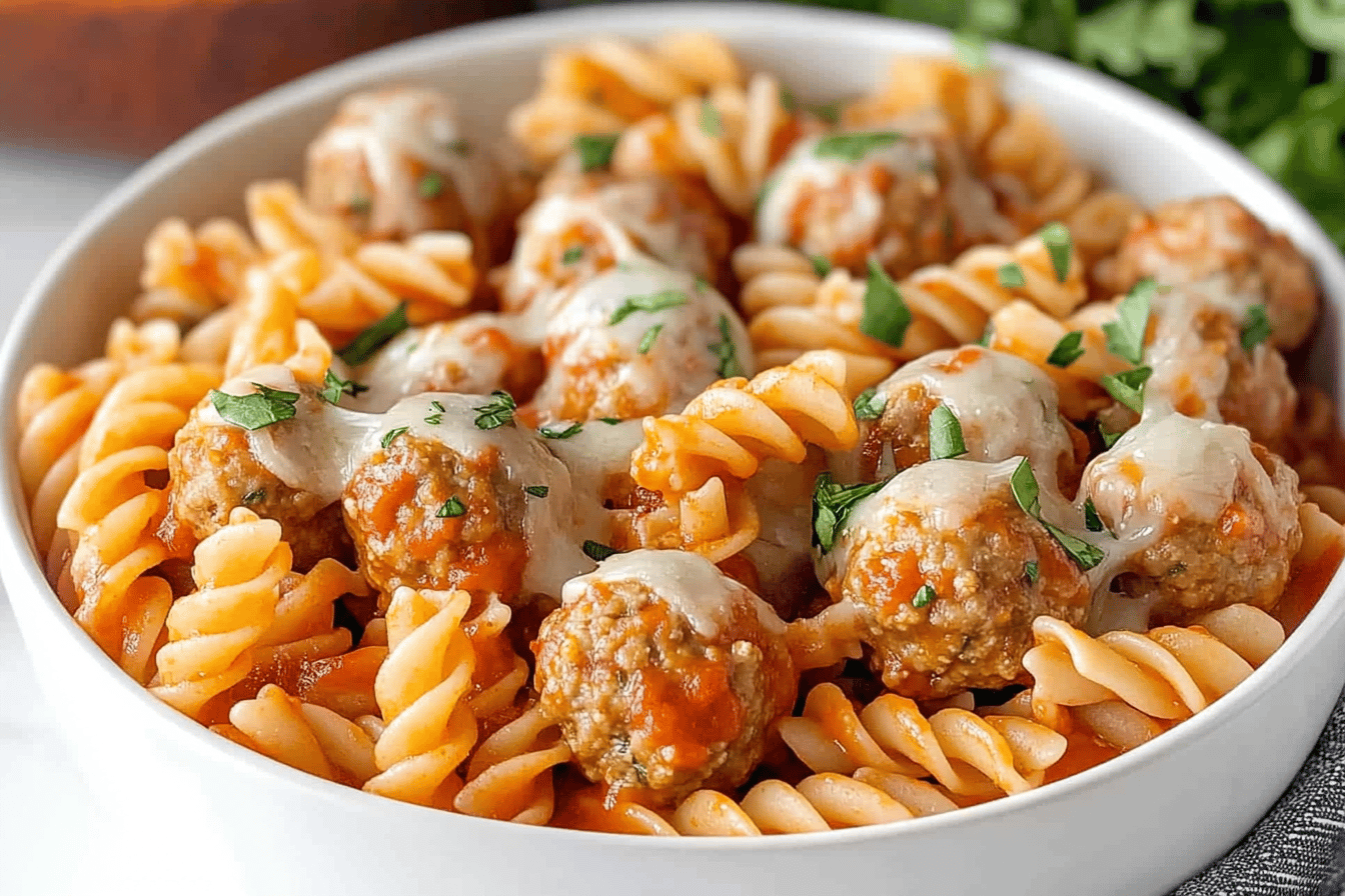 Easy Dump and Bake Meatball Casserole Recipe