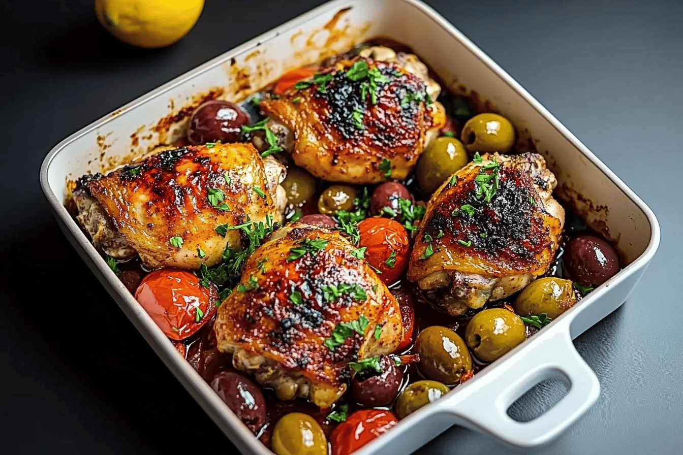 Harissa Chicken with Olives Recipe