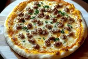 Sausage Gravy Breakfast Pizza Delight