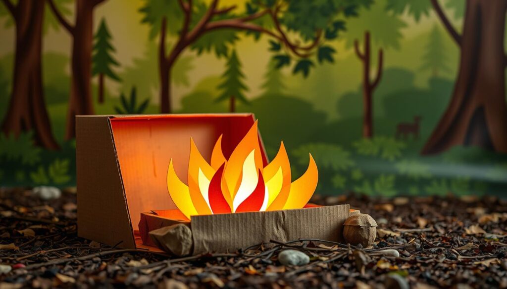 cardboard box campfire