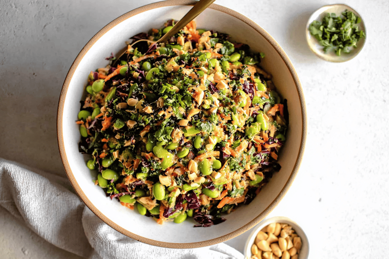 Asian Edamame Peanut Crunch Salad