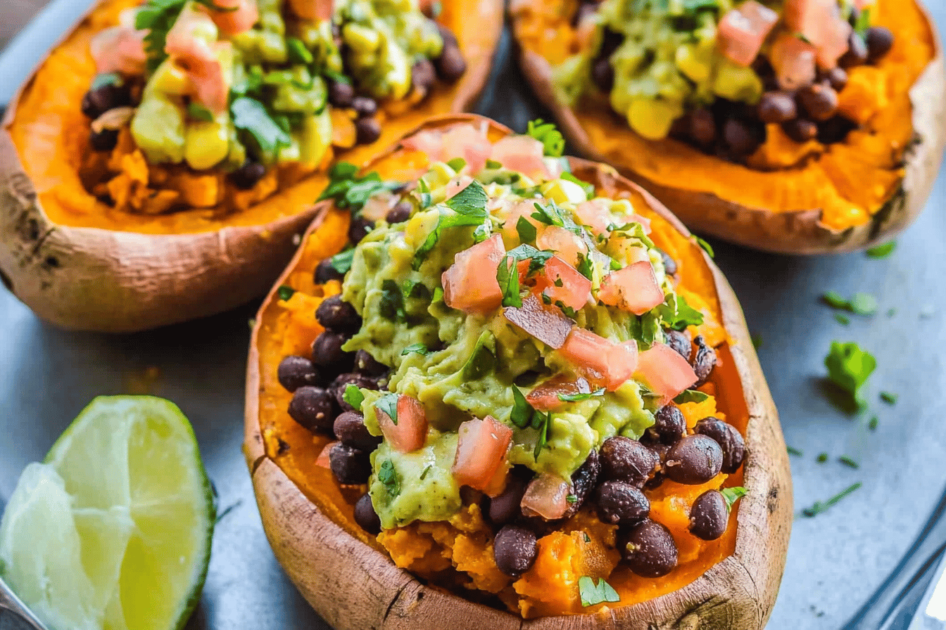 Black Bean Taco Stuffed Sweet Potatoes