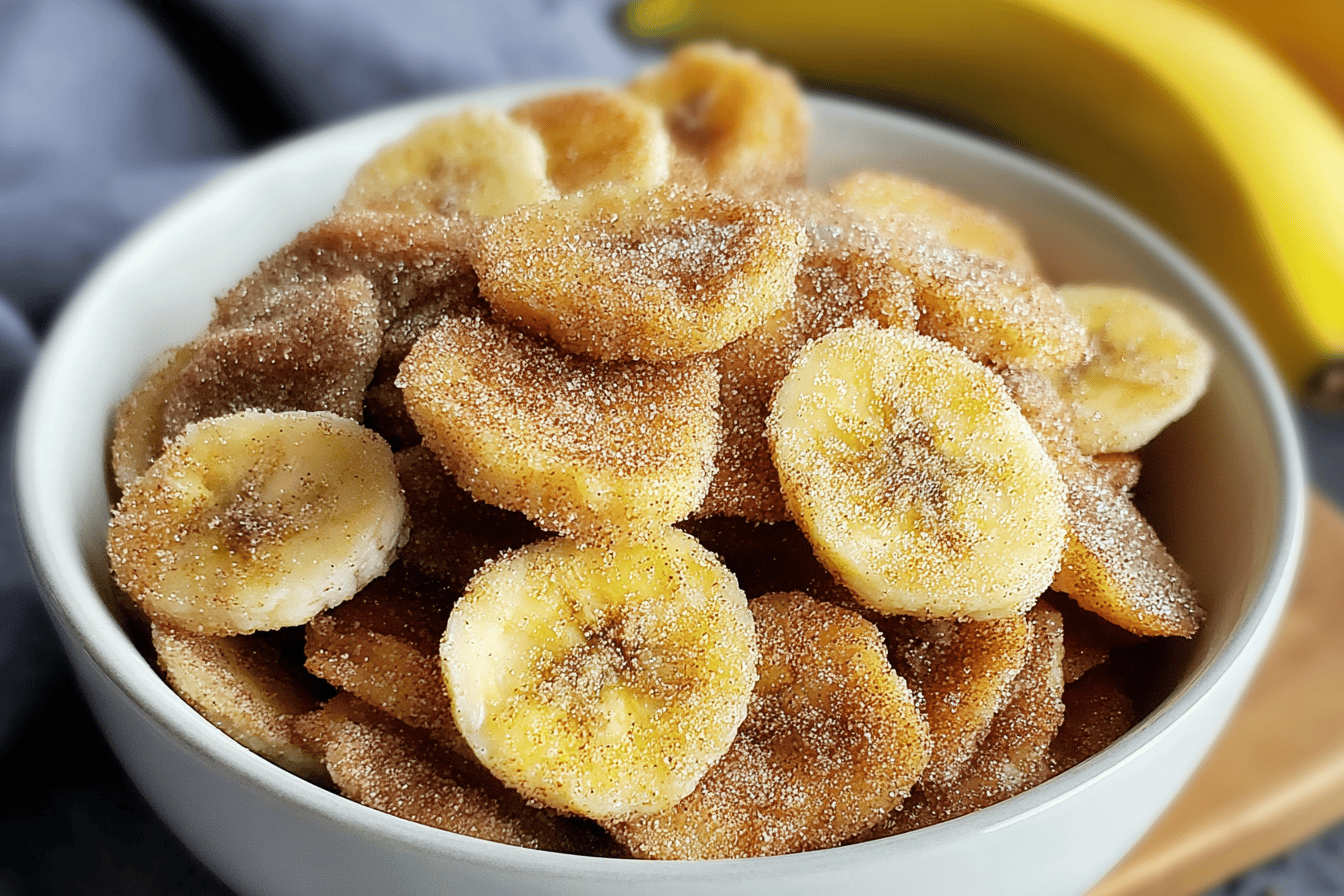 Cinnamon Sugar Air Fryer Banana Chips