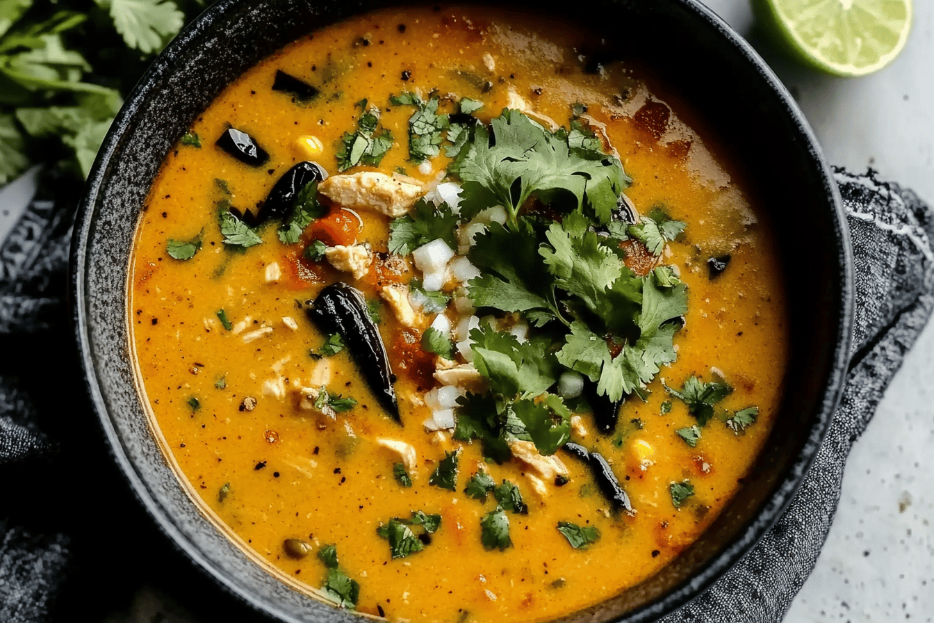 Easy Chicken Poblano Soup Recipe