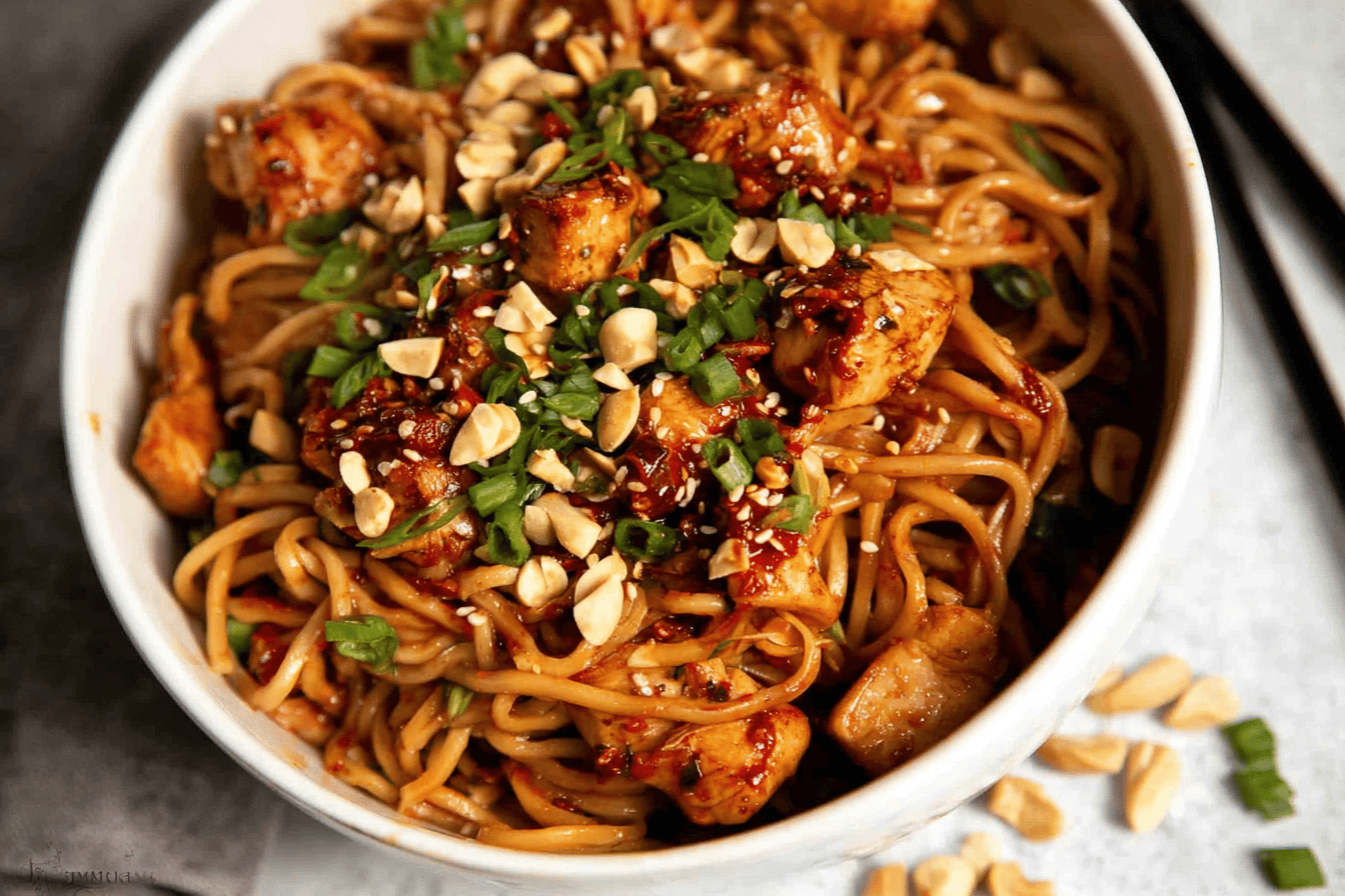 Kung Pao Chicken Noodles