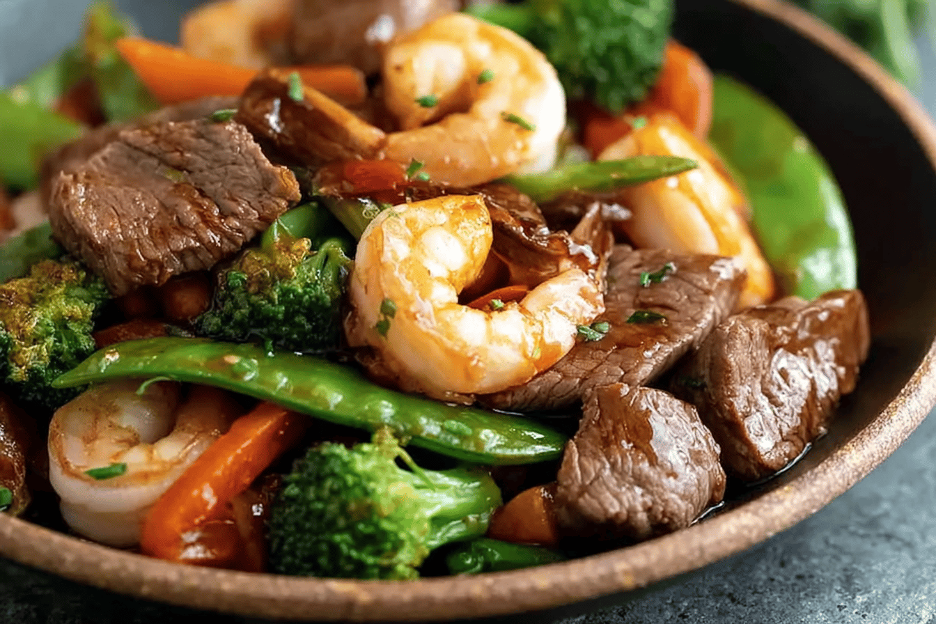 STEAK AND SHRIMP STIR FRY