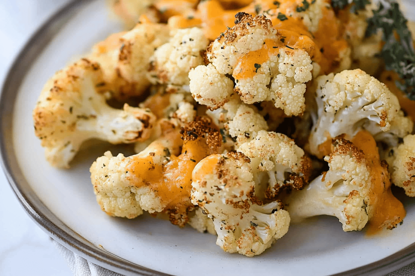 Cheddar Ranch Roasted Cauliflower