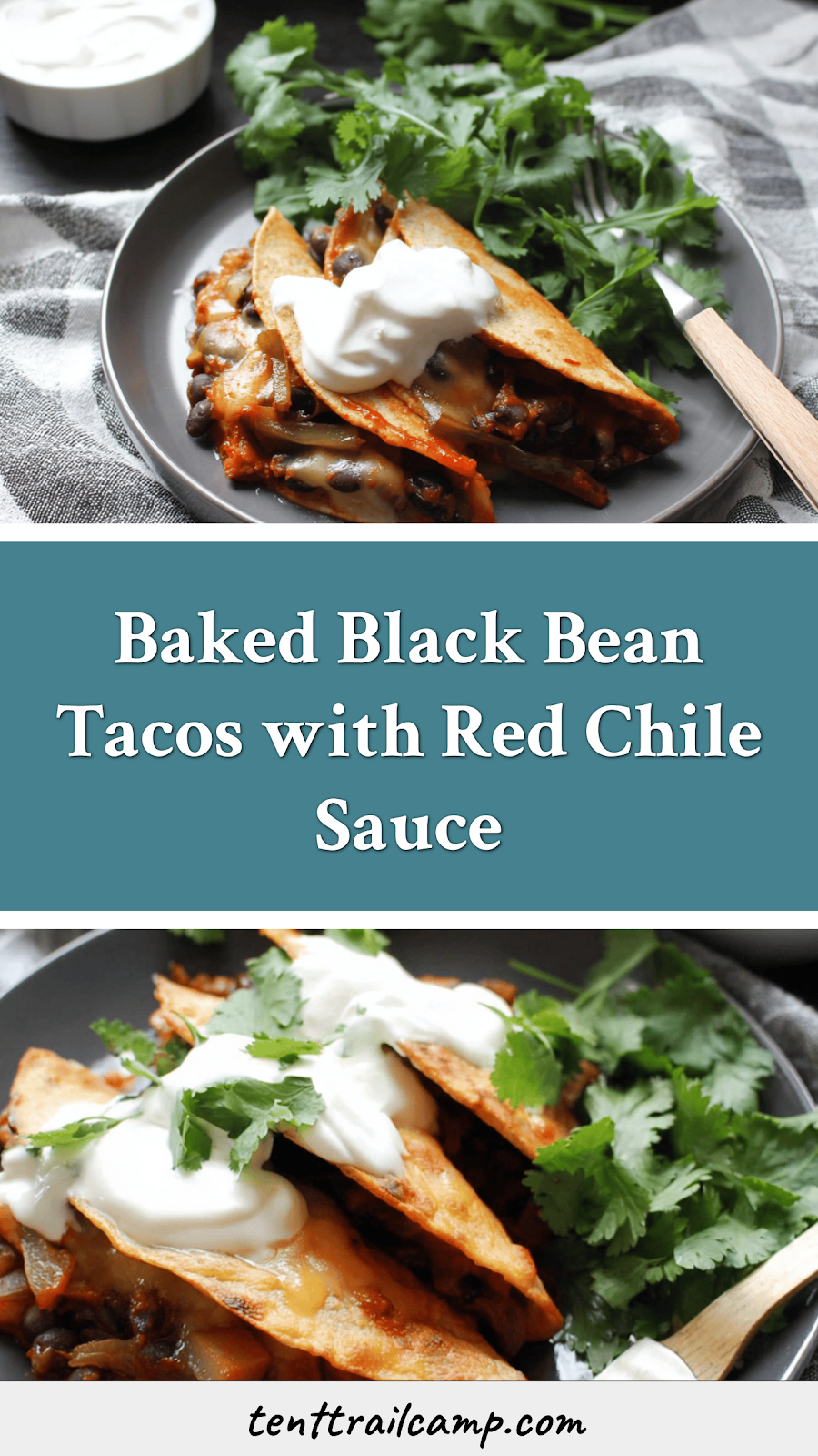Baked Black Bean Tacos with Red Chile Sauce