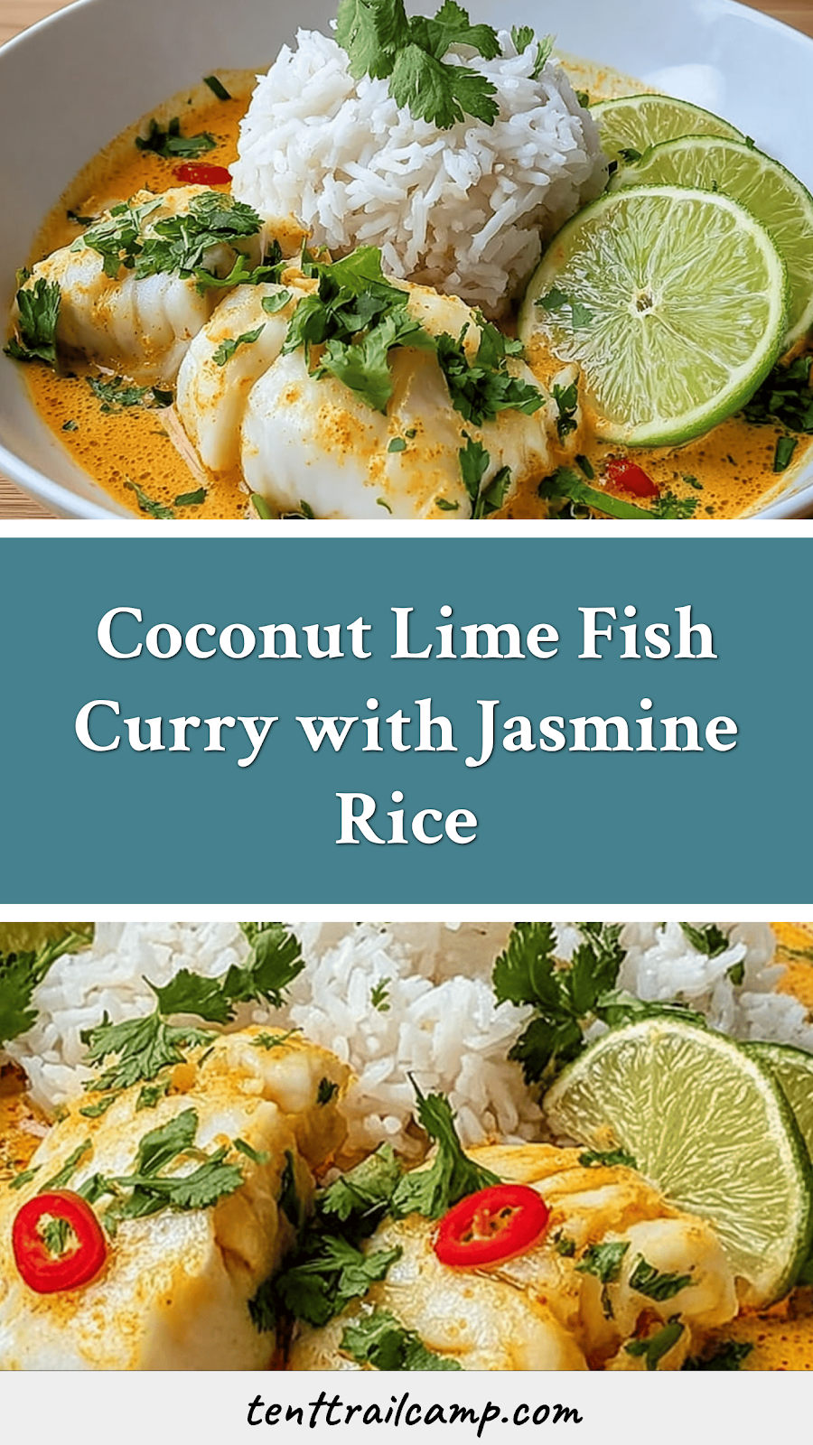 Coconut Lime Fish Curry with Jasmine Rice