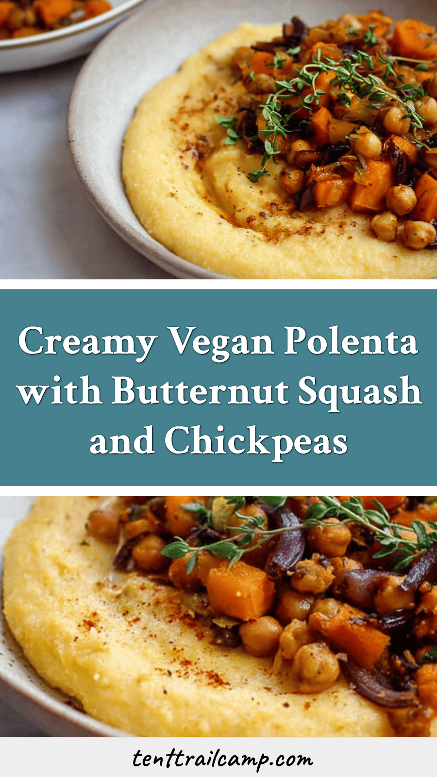 Creamy Vegan Polenta with Butternut Squash and Chickpeas