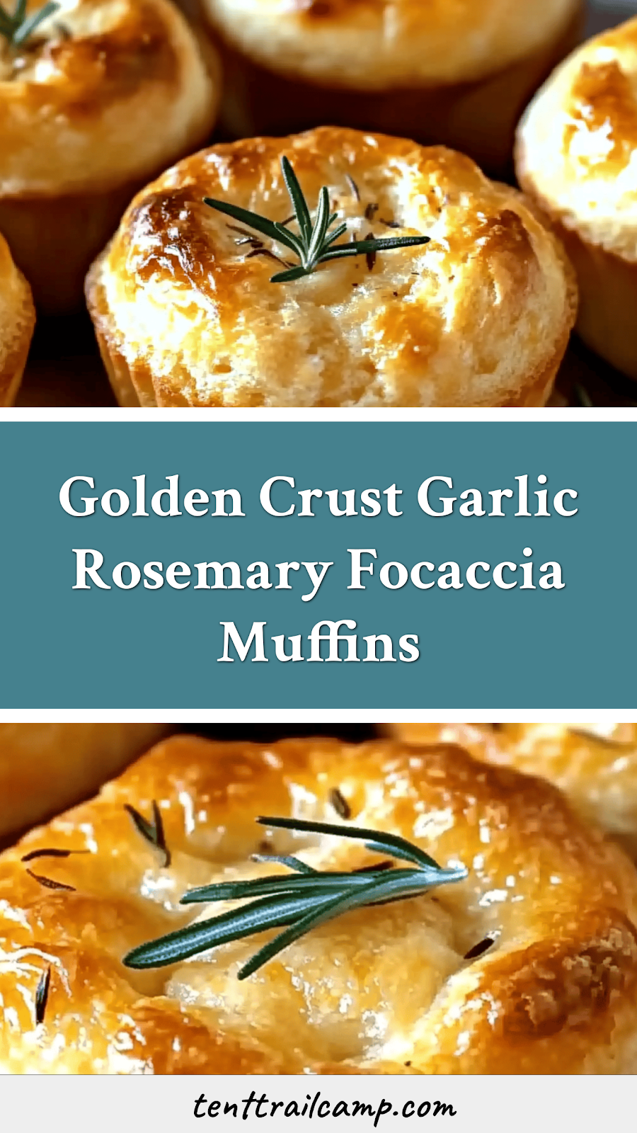 Golden Crust Garlic Rosemary Focaccia Muffins