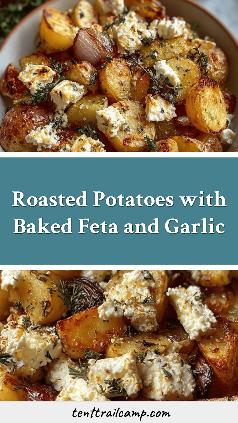Roasted Potatoes with Baked Feta and Garlic