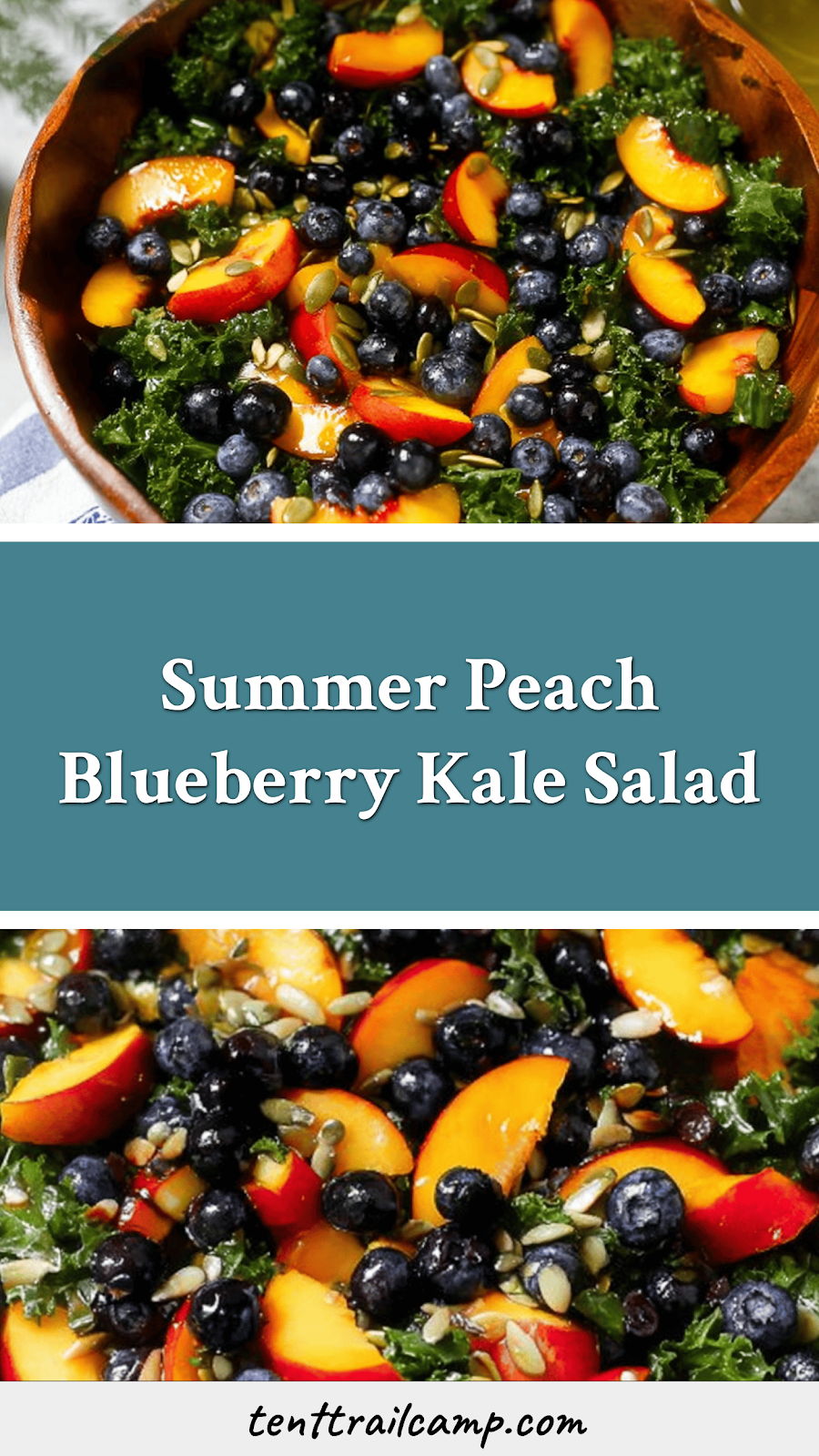 Summer Peach Blueberry Kale Salad