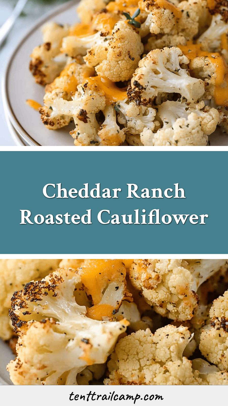 Cheddar Ranch Roasted Cauliflower
