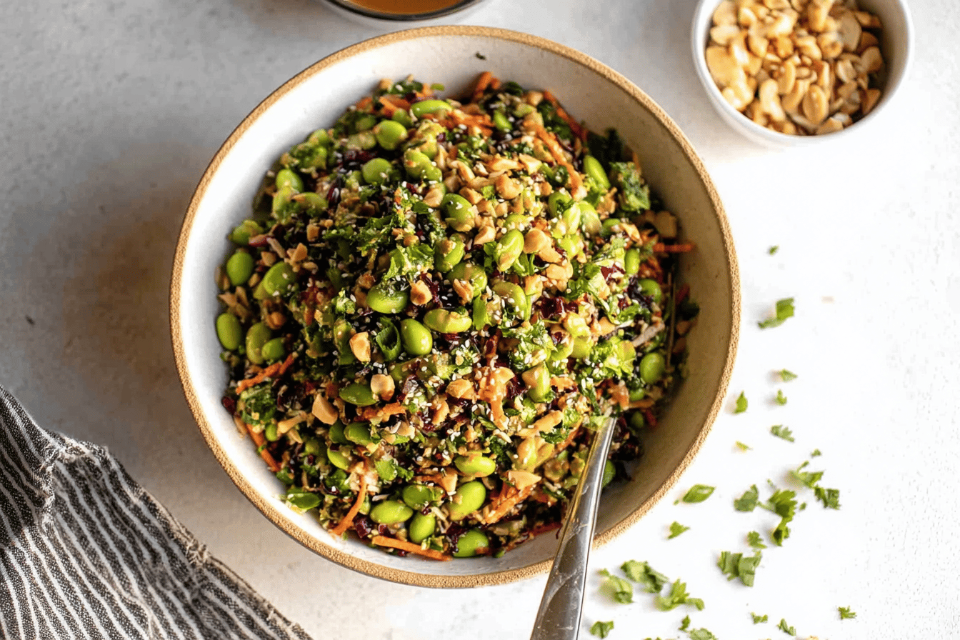 Asian Edamame Peanut Crunch Salad