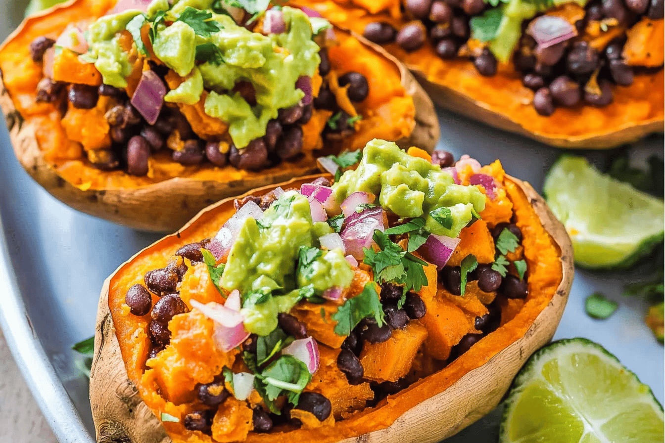 Black Bean Taco Stuffed Sweet Potatoes