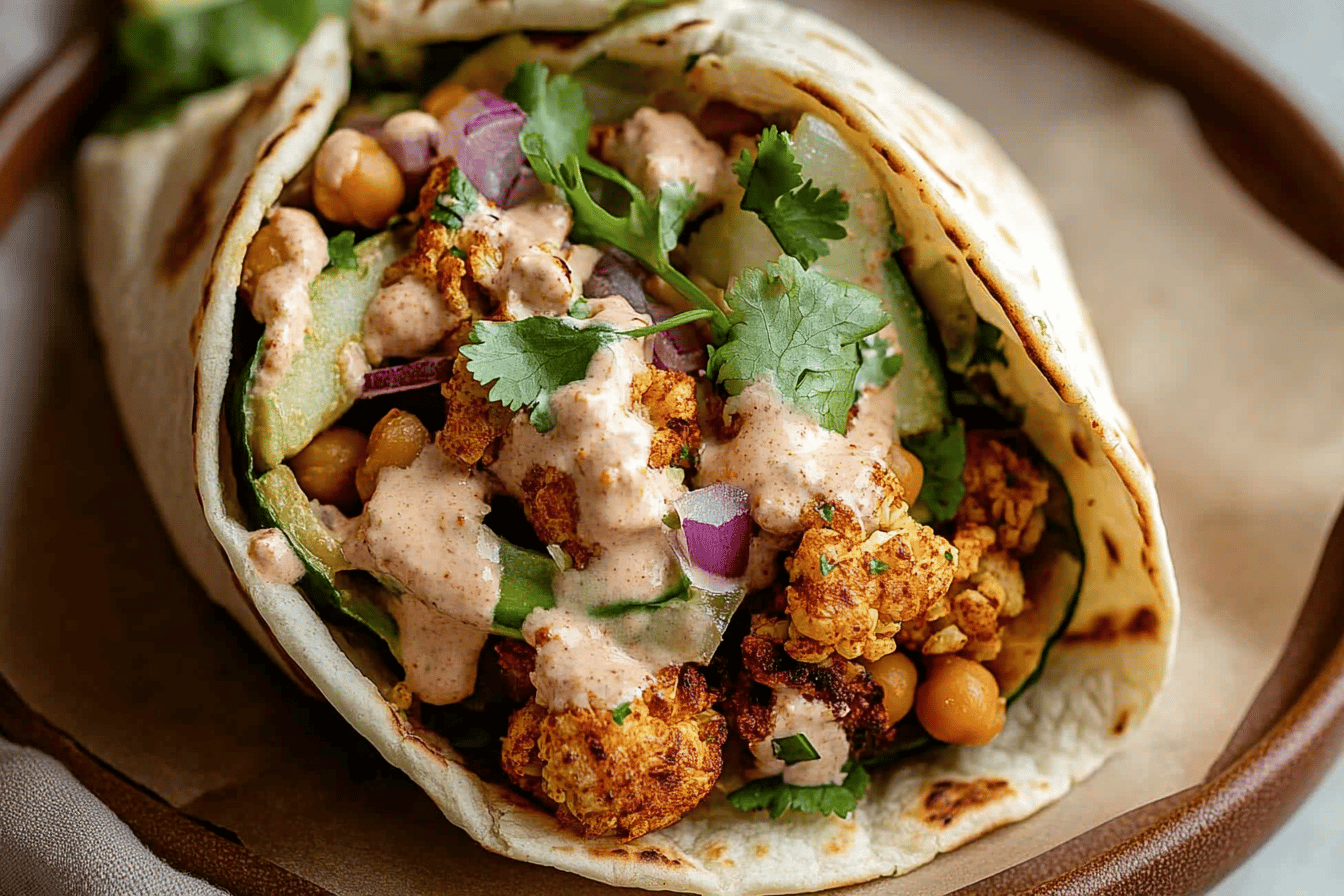 Chili Lime Chickpea Cauliflower Wrap
