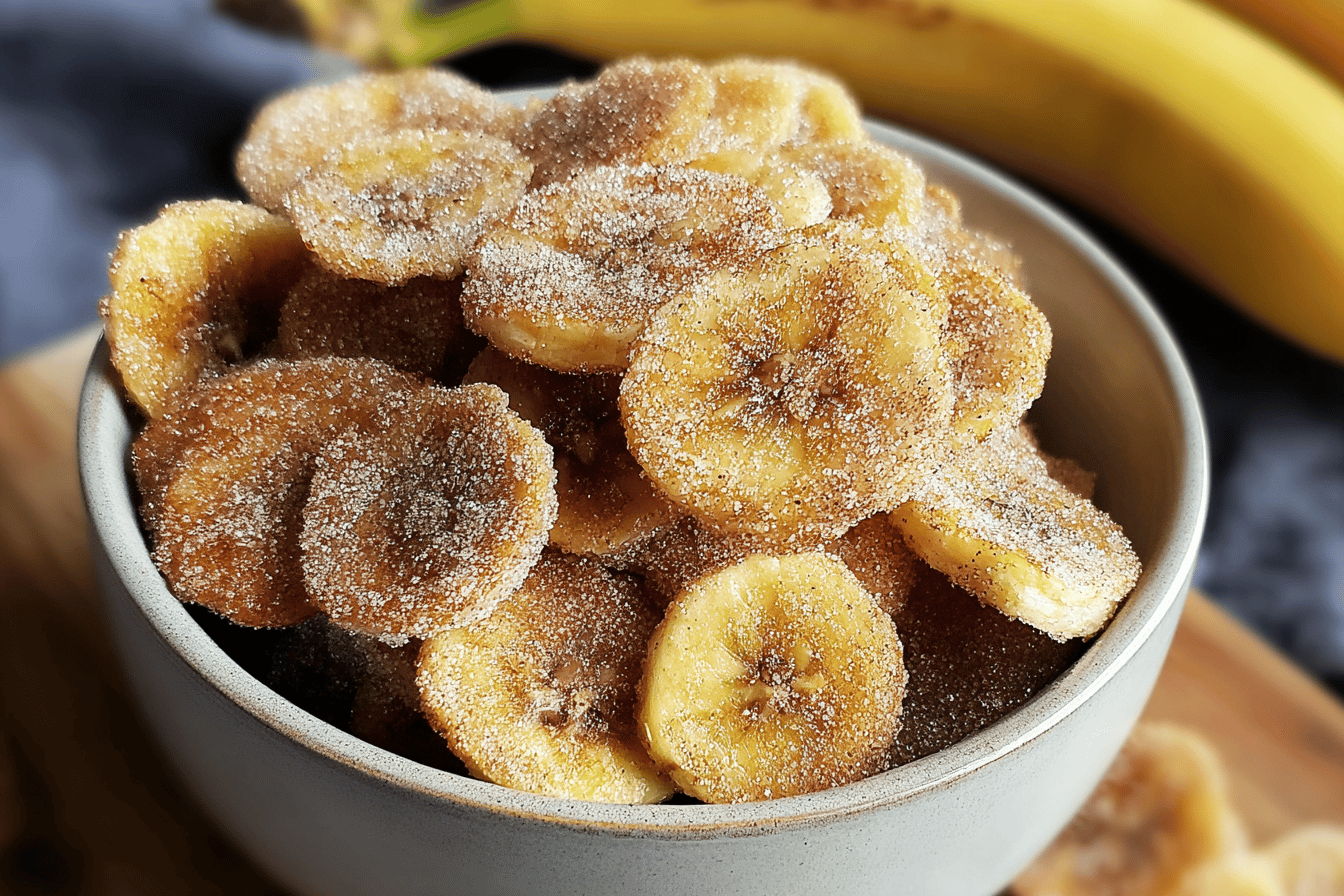 Cinnamon Sugar Air Fryer Banana Chips
