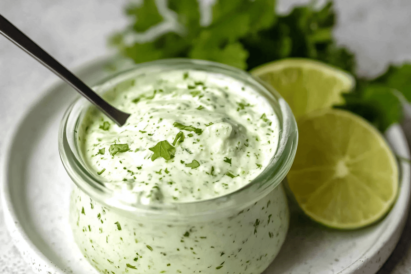 Creamy Garlic Lime Cilantro Sauce