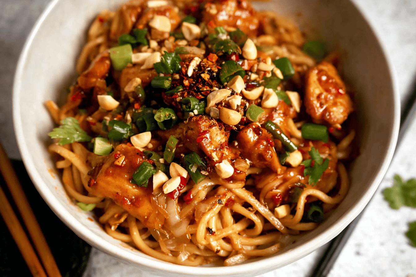 Kung Pao Chicken Noodles