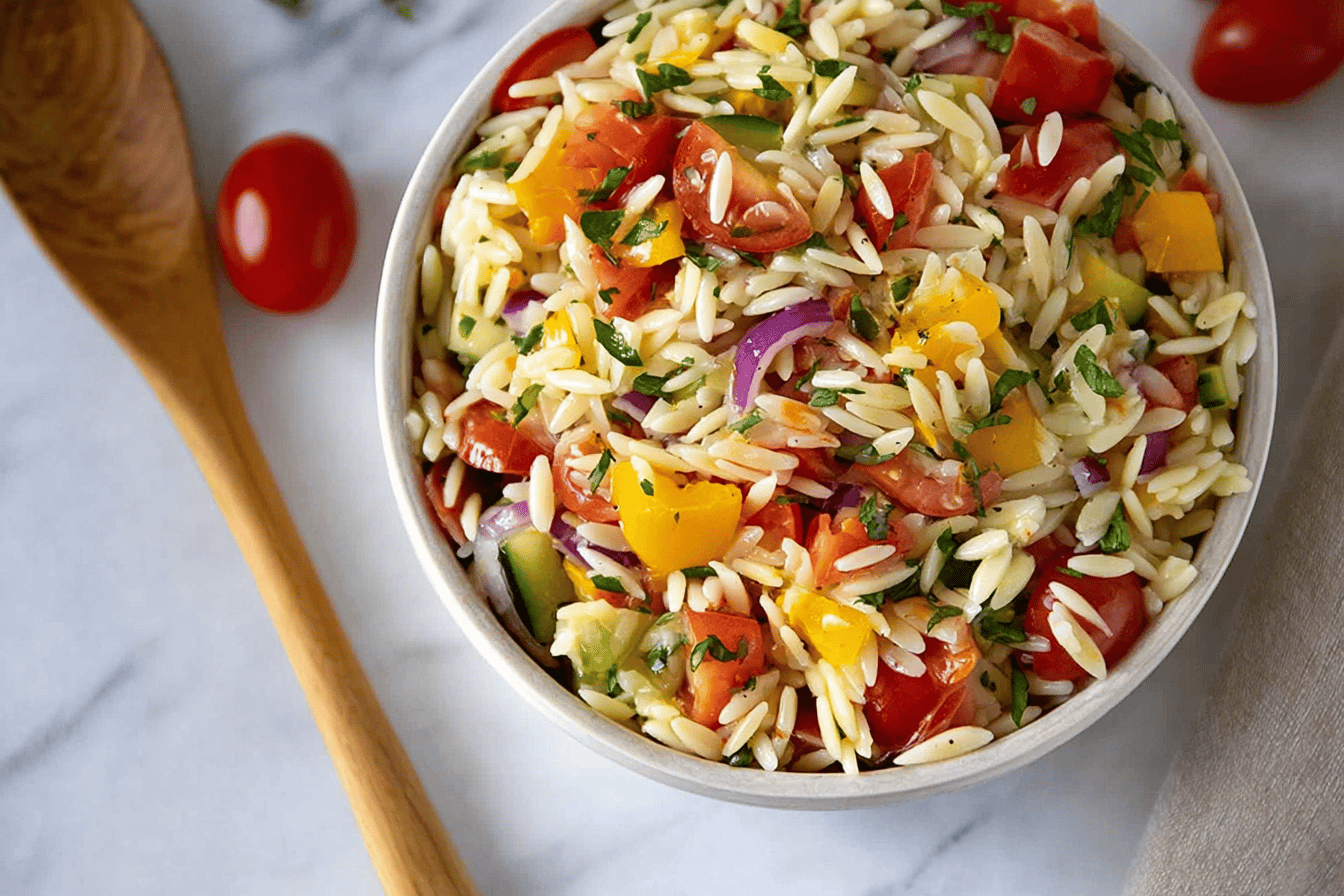 Rainbow Orzo Salad