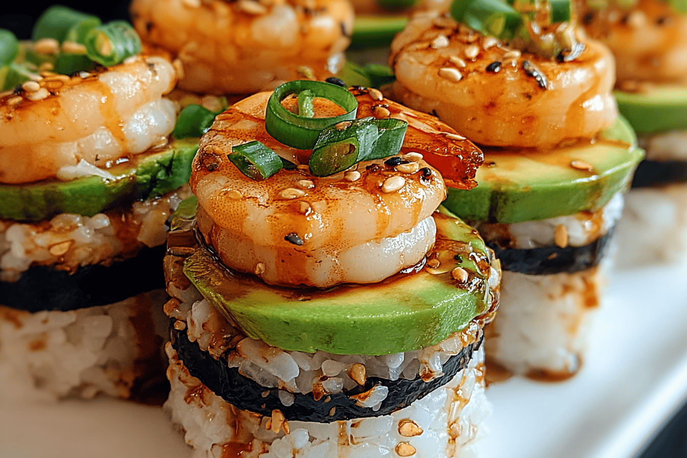 SPICY SHRIMP SUSHI STACKS