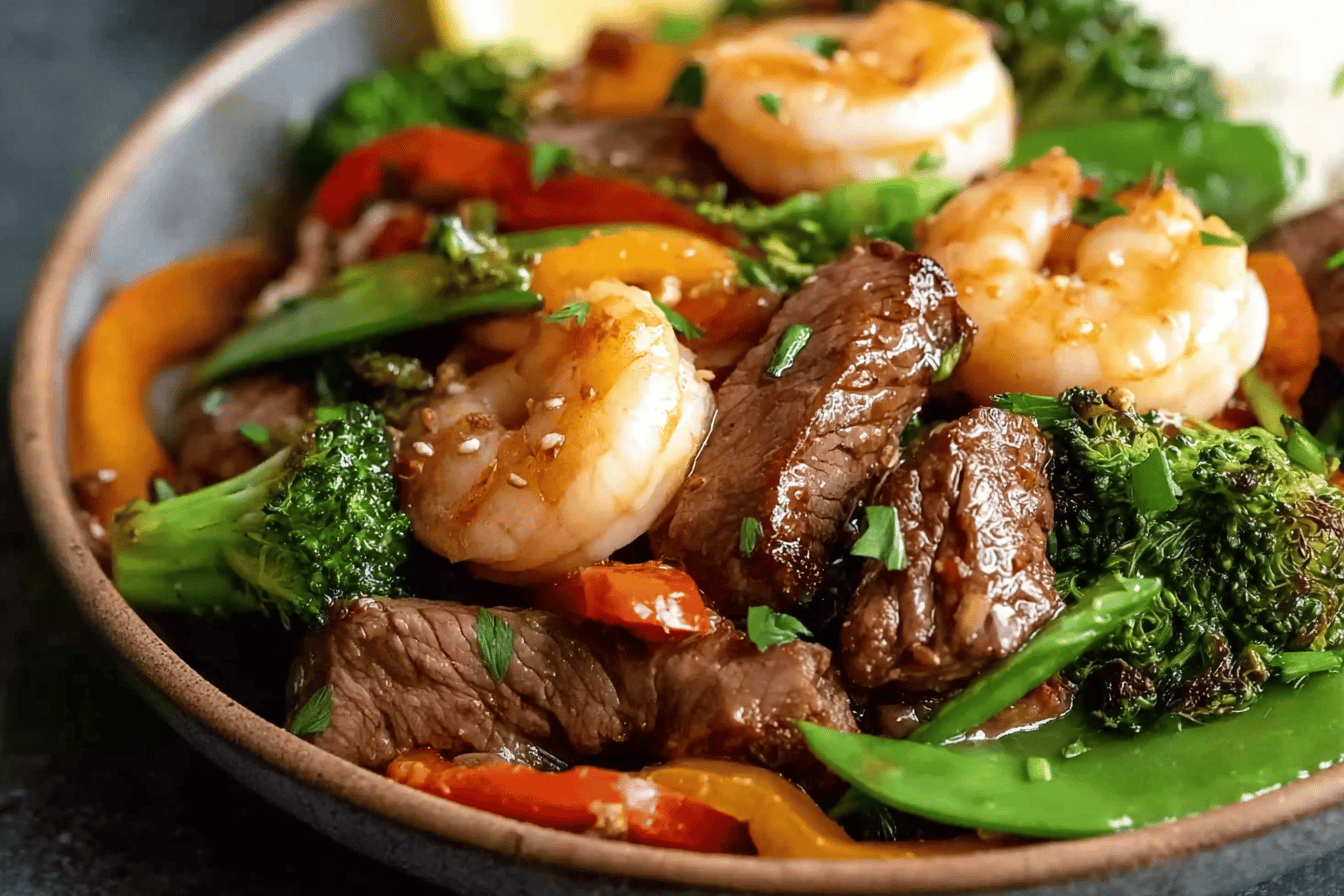 STEAK AND SHRIMP STIR FRY