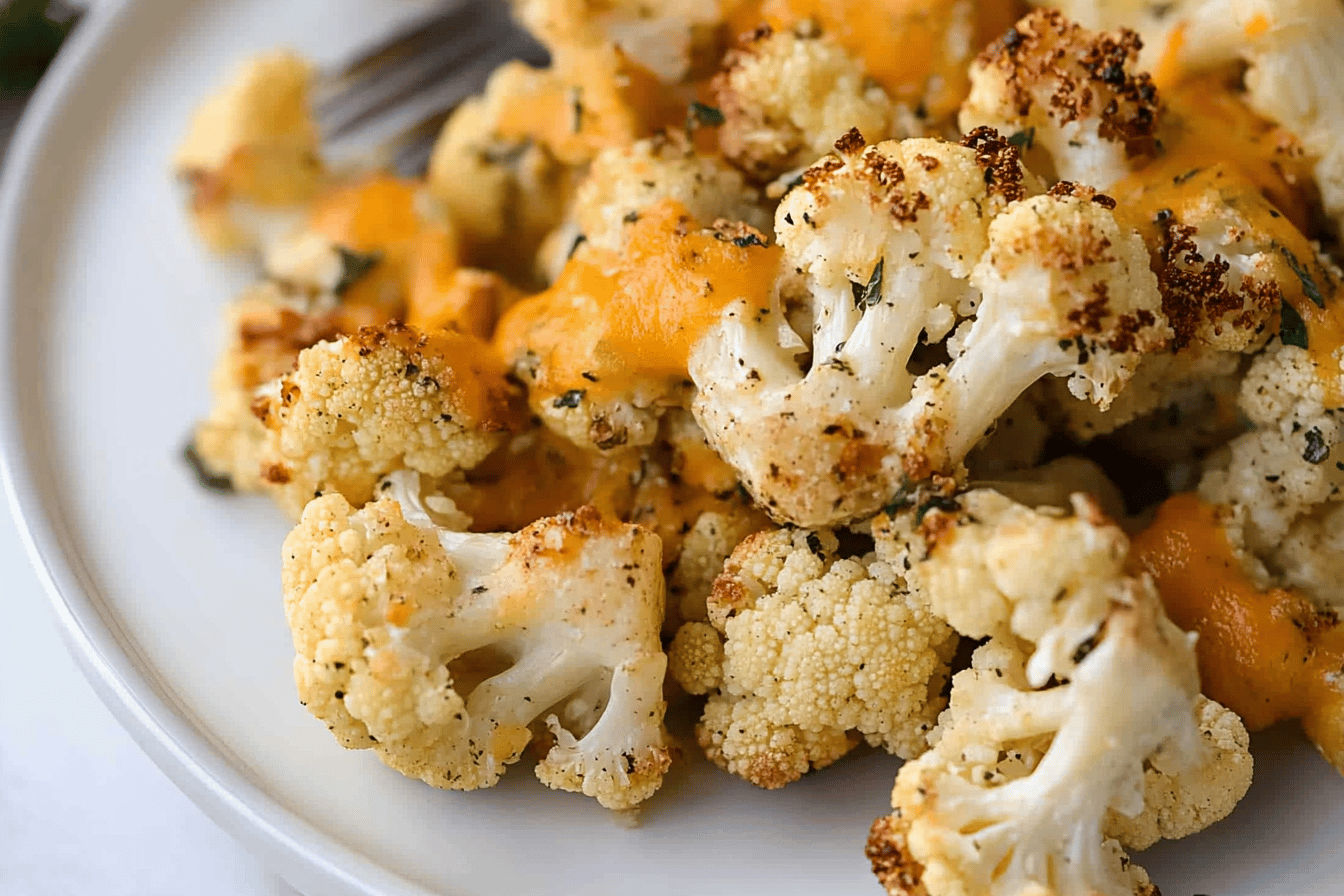 Cheddar Ranch Roasted Cauliflower