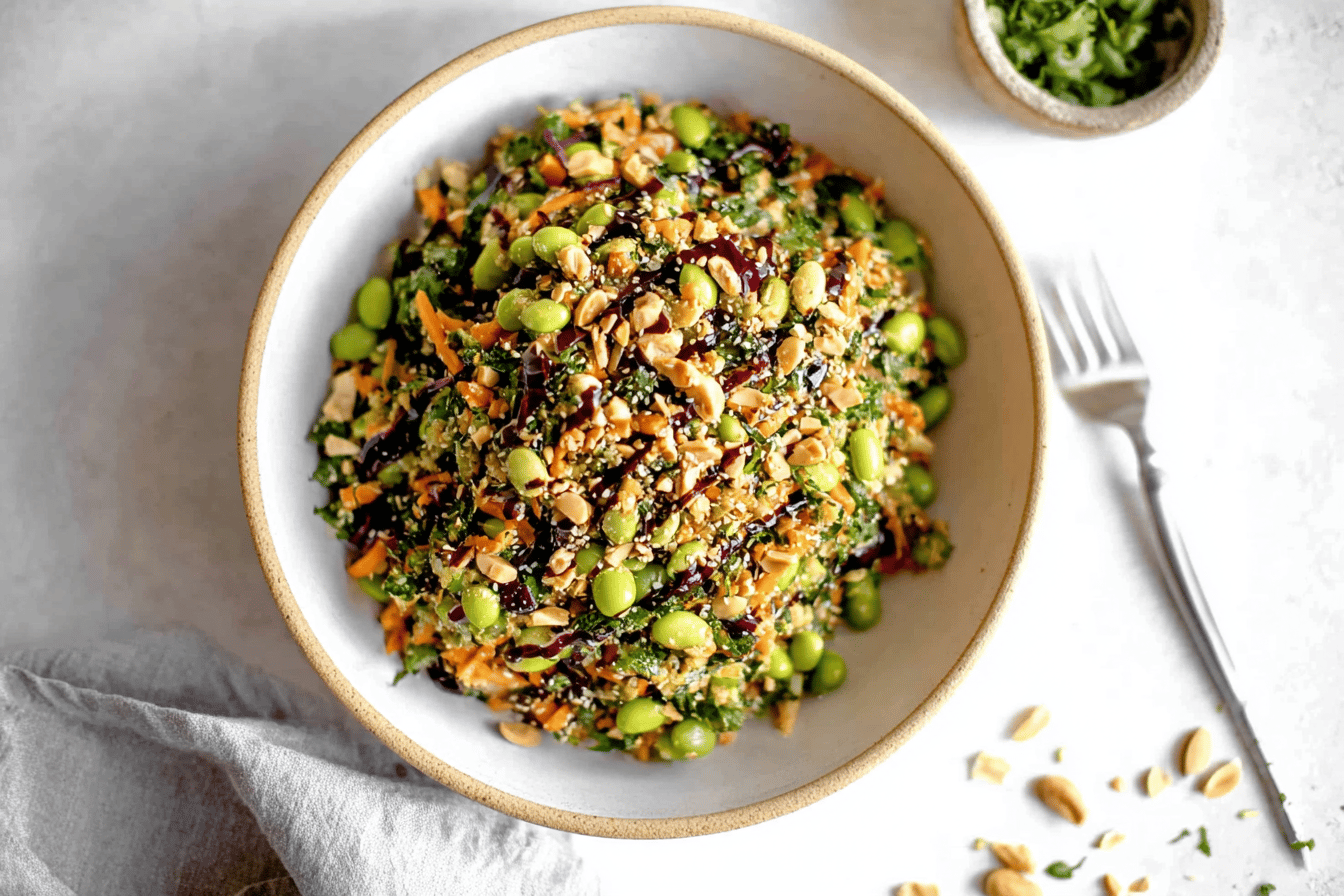 Asian Edamame Peanut Crunch Salad