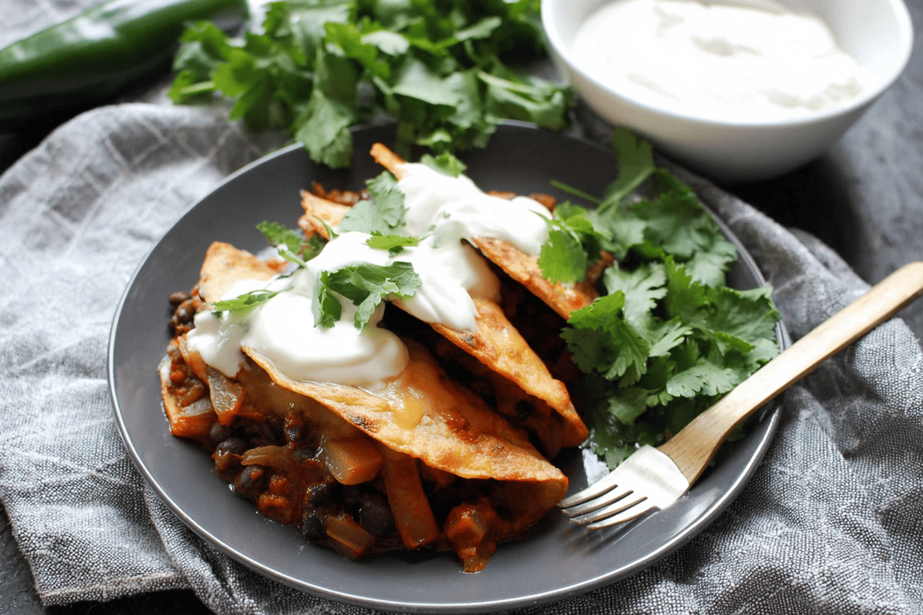 Baked Black Bean Tacos with Red Chile Sauce