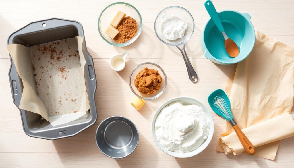 Baking equipment needed for Cinnamon Roll Banana Bread Baking equipment needed for Cinnamon Roll Banana Bread
