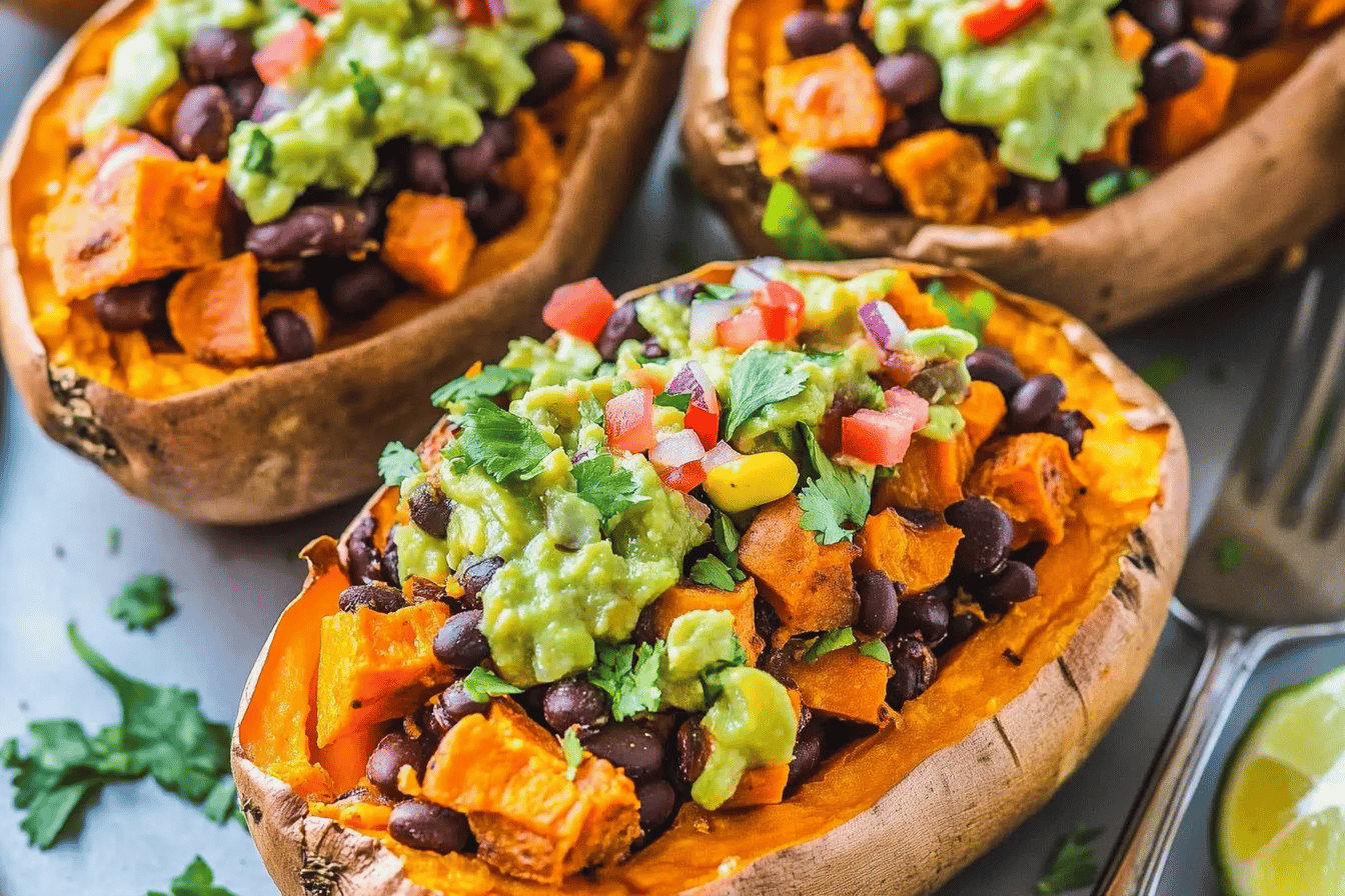 Black Bean Taco Stuffed Sweet Potatoes