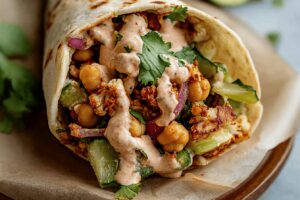 Chili Lime Chickpea Cauliflower Wrap