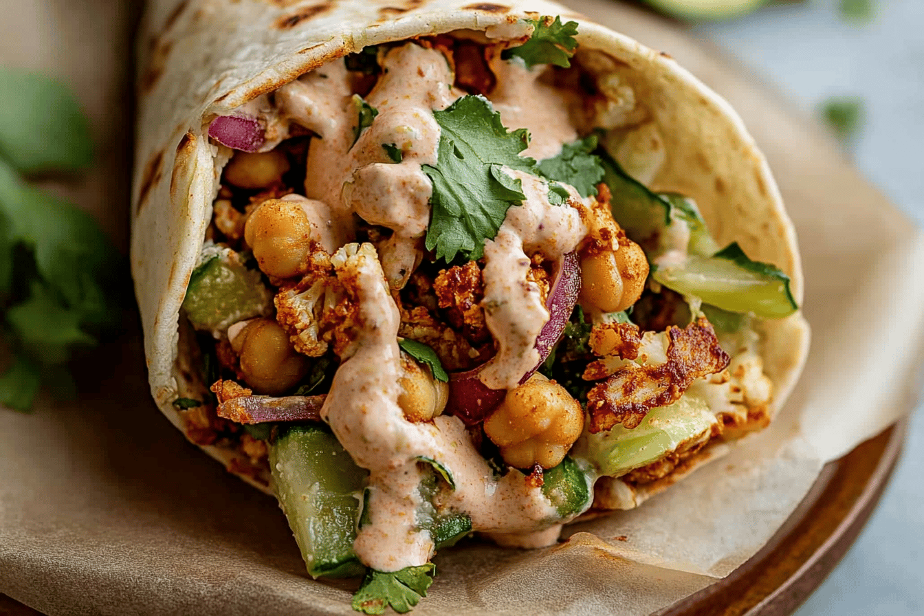 Chili Lime Chickpea Cauliflower Wrap
