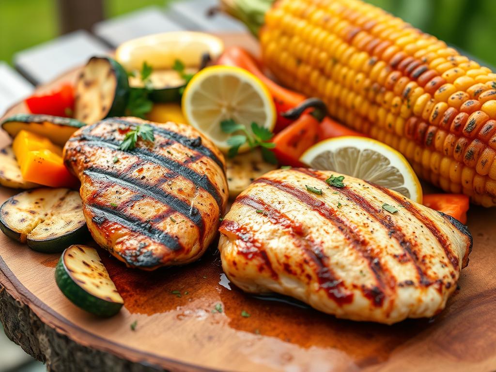 Grilled chicken with summer vegetables for a perfect summer dinner