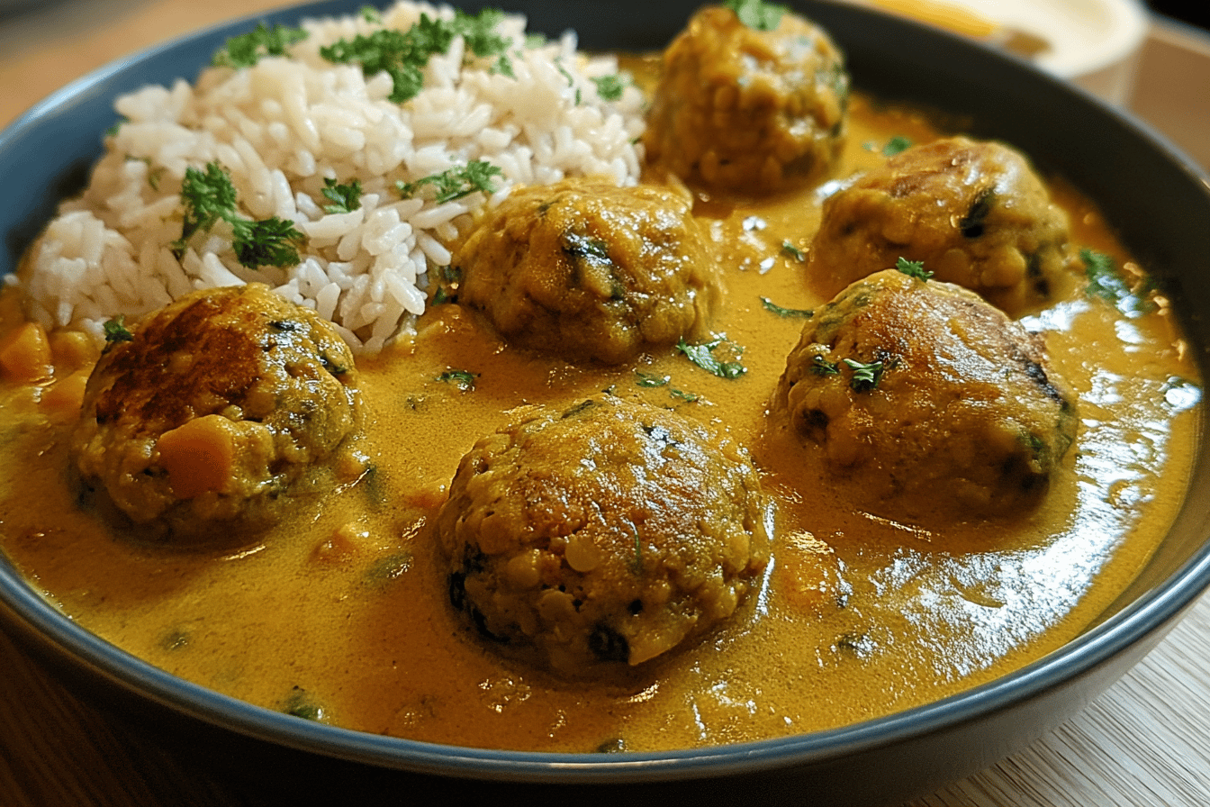 LINSENBÄLLCHEN IN CURRYSAUCE
