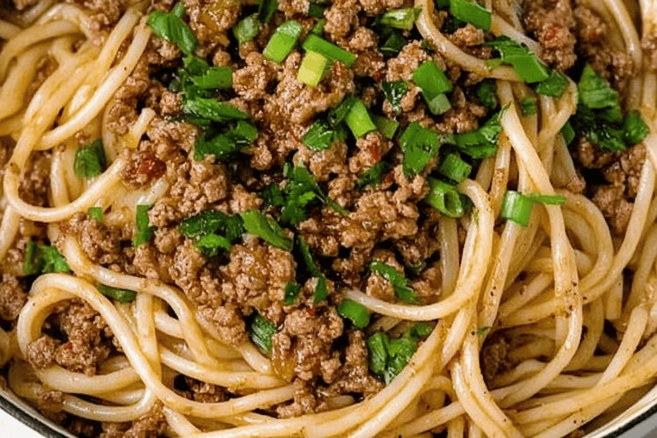 Mongolian Ground Beef Noodles Recipe