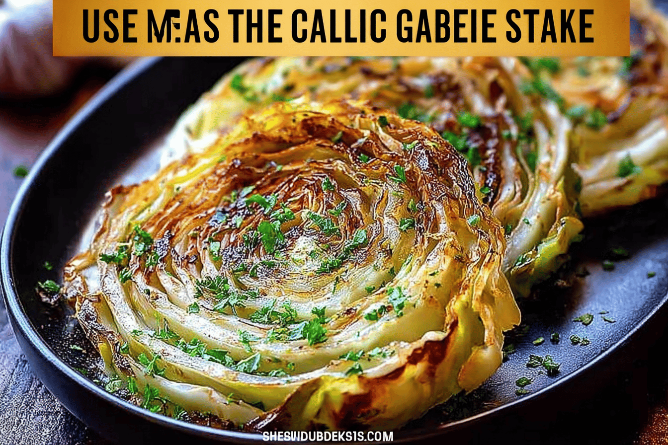 Oven Roasted Garlic Cabbage Steaks