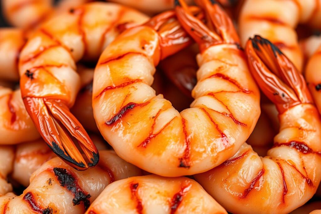 Perfectly grilled shrimp with char marks Perfectly grilled shrimp with char marks