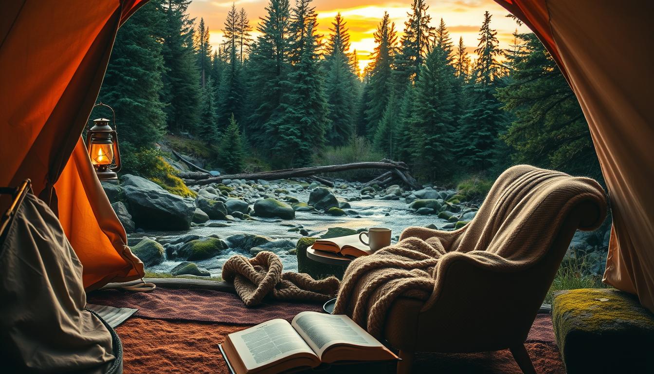 Reading in a tent