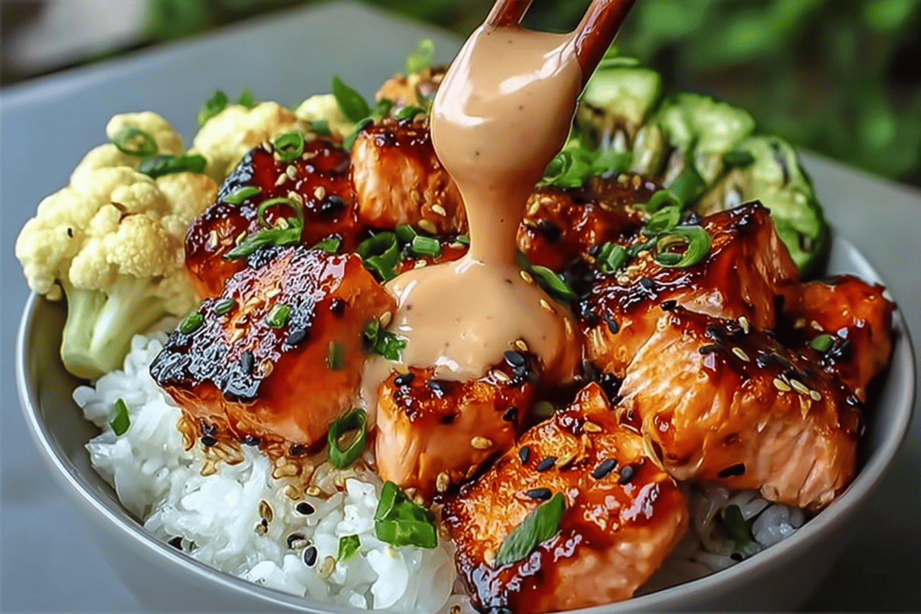 Sriracha Honey Salmon Bowls