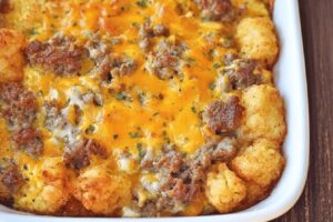 Tater Tot Sausage Breakfast Casserole