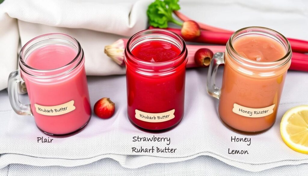 Variations of simple rhubarb butter Variations of simple rhubarb butter