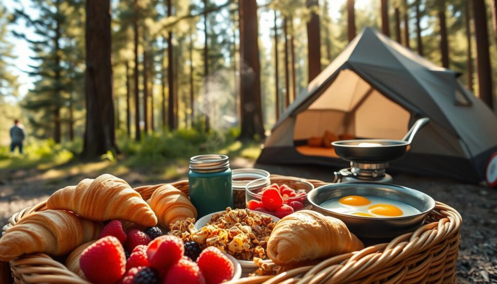 camping breakfast on the go