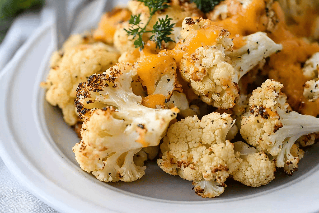 Cheddar Ranch Roasted Cauliflower