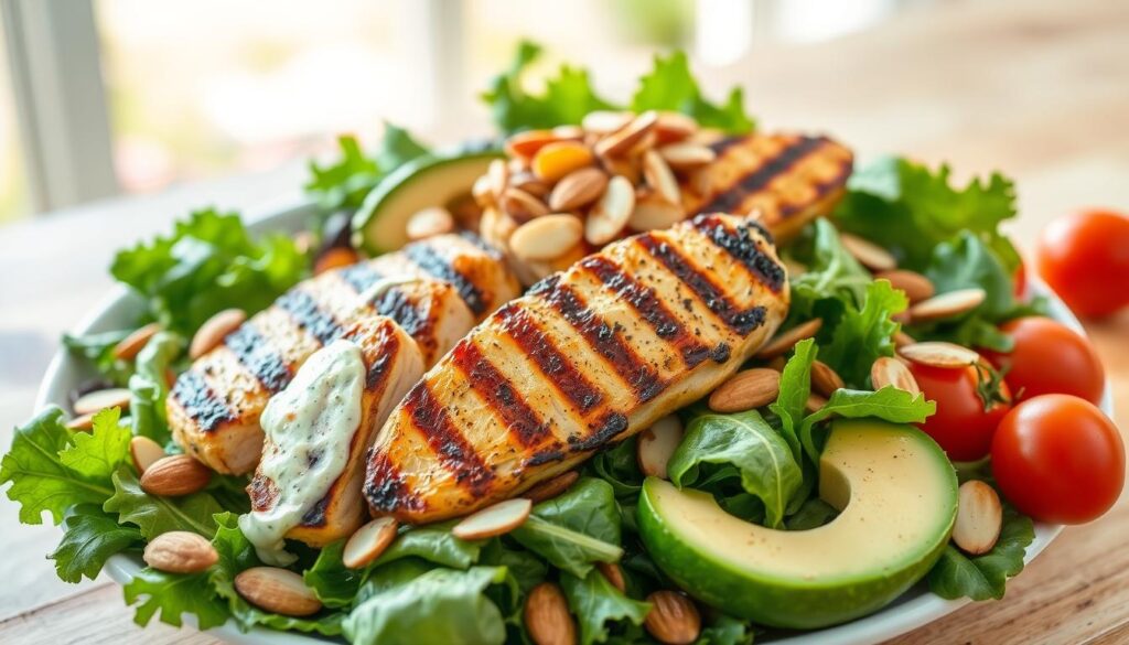 grilled chicken and avocado salad